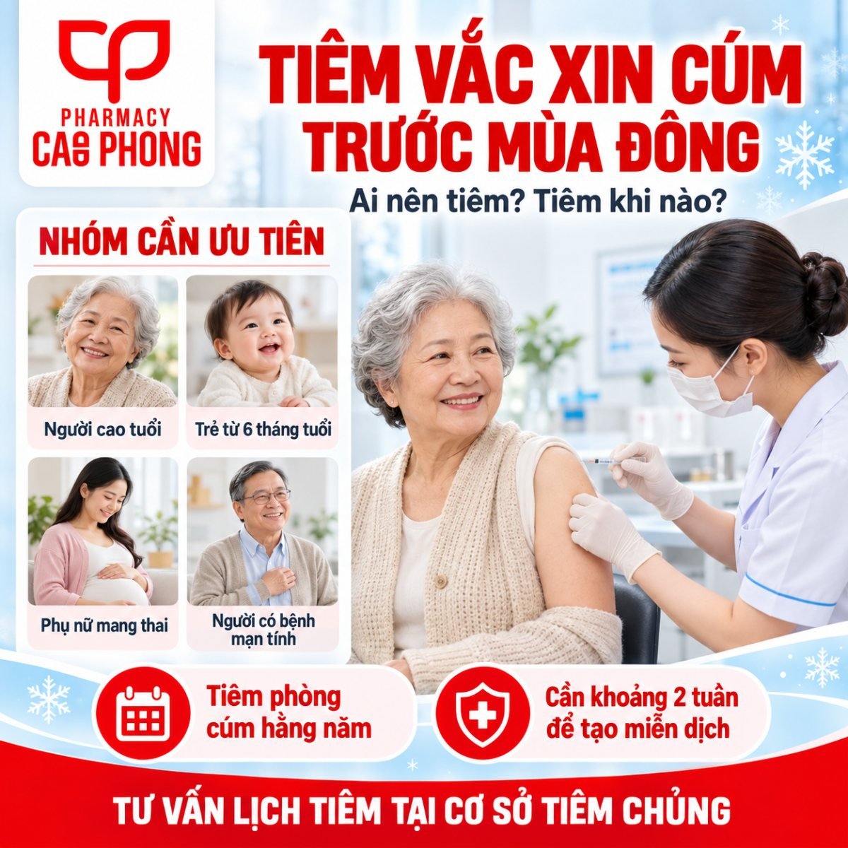 Tiêm vắc xin cúm trước mùa đông: ai nên tiêm và tiêm khi nào?